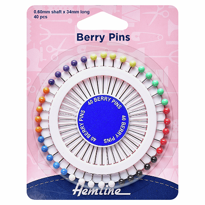 H668 Berry Pins: Nickel - 34mm, 40pcs 